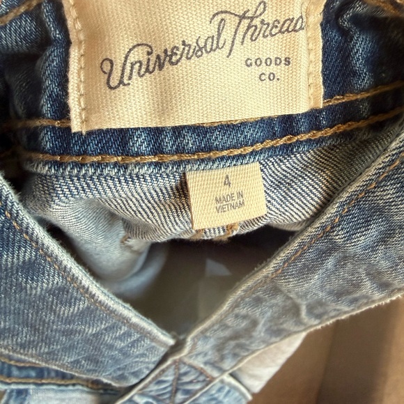 Universal Thread Classic Blue Denim Wide-Leg Overalls Size 4 - Picture 4 of 4